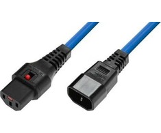 Kabelis zasilający MicroConnect Microconnect MC-C13C14LOCK-1MB kabelis zasilające Mėlyna 1 m C13 panel C14 panel
