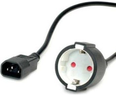„Value Power Cable VALUE“ maitinimo kabelis, C14 iki „Schuko“ jungties, juodas, 0,3 m