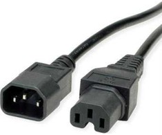 Vertės maitinimo kabelis VALUE maitinimo kabelis IEC320/C14 kištukas – C15 moteriškas, juodas, 0,5 m