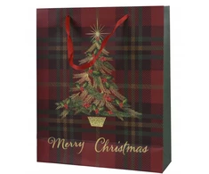 Kaemingk Gift bag Decoris Tree. 8 cm x 24 cm x 18 cm. žalias