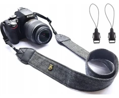 Kaklo peties dirželis DSLR fotoaparatui, veidrodinis fotoaparatas / pilka