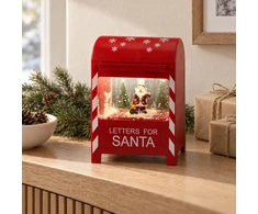 Kaledinė dekoracija Home Styling Collection Kaledinė pašto dėžutė su LED, sniego efektu ir melodija, 15 x 10,8 x 23 cm