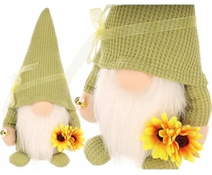 Saska Garden Gnomas su saulėgrąža, 20 cm, žalias