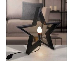 Christmas Decoration Medinis LED šviestuvas žvaigždė 34,5 cm juodas