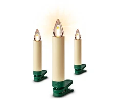 Kalėdinių eglutės lempučių rinkinys Krinner Krinner „Superlight Bavaria Mini Flame“, 6 vnt., dramblio kaulo spalvos