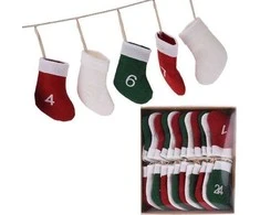 Home Styling Collection Advent Calendar Garland Socks, 2.2 m | Home Styling Collection
