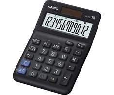 Casio Calculator MS 20 F, juoda, stalinis su PVM apskaičiavimu, 12 vietų