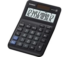 Casio Calculator MS 20 F, juoda, stalinis su PVM apskaičiavimu, 12 vietų