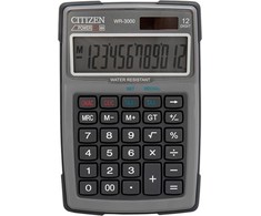 Citizen Wr 3000 Lauko skaičiuoklis, pilkas, 12 skaitmenų