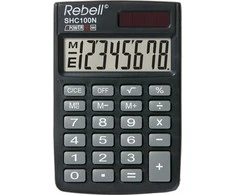 Rebell Calculator RE-SHC108 BX, RE-SHC100N BX, juoda, kišeninis, 8 vietos