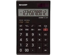 Skaičiuotuvas Sharp SH-EL124TWH, juodai/baltos spalvos korpusas