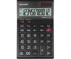 Skaičiuotuvas Sharp SH-EL125TWH, juodai/baltos spalvos korpusas