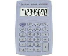 Men's Vector Vector KAV VC-210 LB pocket skaičiuotuvas, 8 digits, 64x98.5 mm, light mėlynas
