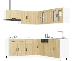 Virtuvinių spintelių komplektas, 11 dalių, Kalmar, ąžuolo