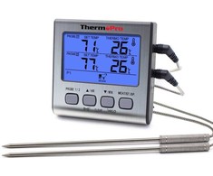 ThermoPro skaitmeninis mėsos termometras su dviem zondais, LCD ekranu, signalizacija, TP17