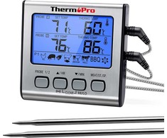 ThermoPro skaitmeninis mėsos termometras su dviem zondais, LCD ekranu, signalizacija, TP17