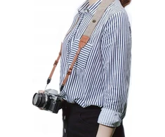 Kameros kaklo dirželis DSLR beveidrodiniams fotoaparatams / Rudas