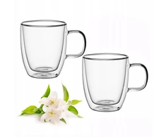 2 dvigubų sienelių stiklo puodelių rinkinys 350 ml, 9001, Kamille