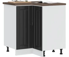 virtuvės kampinė spintelė "Lucca" Juodas Engineered Wood