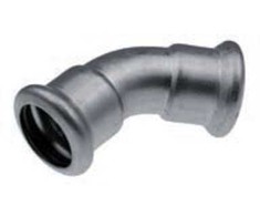 KAN-therm Presuota alkūnė 45° 88.9mm neoksinis plienas - 6230070