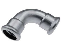 KAN-therm Presuota alkūnė 90° 54mm neoksinis plienas - 6190261
