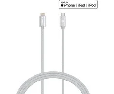 „Kanex Premium DuraBraid“ USB-C ir „Lightning“ kabelis (sidabrinis)
