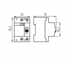 Kanlux 2P 25A 0,03A B tipo diferencialinis automatinis jungiklis KRD10-2/25/30-B VDE 38530