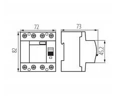 Kanlux 4P 25A 0,03A diferencialinis automatinis jungiklis, tipas AC KRD10-4/25/30-AC VDE 38737