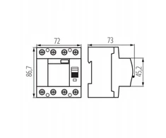 Kanlux 4P 40A 0,03A diferencialinis automatinis jungiklis, B tipo KRD10-4/40/30-B VDE 38540