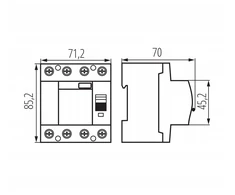 Kanlux 4P 63A 0,03A diferencialinis automatinis jungiklis, B tipo KRD10-4/63/30-B VDE 38541