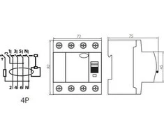 Kanlux Diferencinis srovės perjungiklis 4P 100A AC (23197)