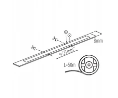 Kanlux LED juosta 24V LCOBC 10W/M 24IP00-CW 1050lm/m 6500K Ra90 ritinėlis 50m 3 metų garantija 38908