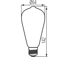 Kanlux LED lemputė FILAMENT E27 XLED ST64 4W- SW 250lm 1800K labai šiltos spalvos 23517