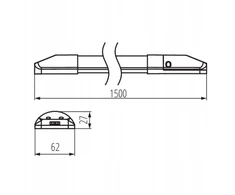 Kanlux LED linijinis šviestuvas NOBEN M42W-150-CCT max 4140K (WW) / 4670K (NW) / 4260lm (CW) 3000/4000/6500K IP54 3 metų garantija balta 39501