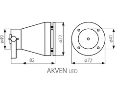 Šviestuvas Akven IP68 Kanlux 5W MR16 12V iki 3m