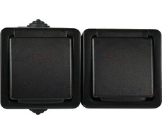 Kanlux Prancūziškas dvigubos galios lizdas su kontaktine apsauga Kanlux TEKNO 27356