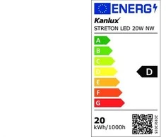 Kanlux LED STOVĖJIMO ŽIBINTAS STRETON LED 20W NW
