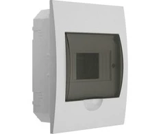 Kanlux 3841 Modulinis skirstytuvas, plastikinis, 1x6, įleidžiamas, IP40 IK06 N+PE II klasė, skaidrios durys, rutulinis DB106F 1X6P/FMD balta 3841