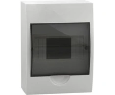 Kanlux 3831 modulinis paskirstymo skydas plastikinis 1x6 paviršinio montavimo IP40 IK06 N+PE II klasės skaidrus durų rutulys DB106S 1X6P/SMD balta 3831