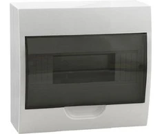 Kanlux 3832 Modulinis paskirstymo skydas plastikinis 1x8 paviršinio montavimo IP40 IK06 N+PE II klasės skaidrus durų rutulys DB108S 1X8P/SMD balta 3832