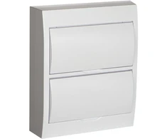 Kanlux 36421 Modulinis skirstomasis skydas plastikinis 2x12 paviršinis IP40 IK06 N+PE II klasė baltos durys DB212S 2X12P/SMD-P balta 36421