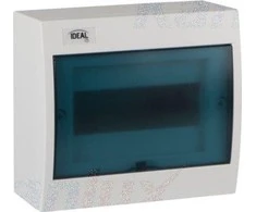 Kanlux 23611 Moduliniai skirstomieji įrenginiai, plastikiniai, 1x8, montuojami ant paviršiaus, IP30 IK07 N+PE II klasė, skaidrios mėlynos durys, KDB-S08T, balta 23611