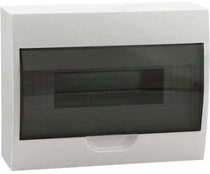 Kanlux 3833 Modulinis paskirstymo skydas plastikinis 1x12 paviršinio montavimo IP40 IK06 N+PE II klasės skaidrus durų rutulinis DB112S 1X12P/SMD balta 3833