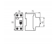 Kanlux vienfazis diferencinis automatinis jungiklis 38724 KRD10-2/25/30-AC 25A 30mA tipas AC 230V 50Hz baltas