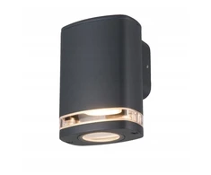 Kanlux ZEVI W EL 1GU10 G max 10W IP54 fasado šviestuvas, dvigubas droselis, sieninis šviestuvas, pilkas 38885