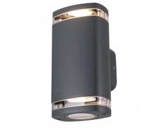 Kanlux ZEVI W EL 2GU10 G 2xmax 10W IP54 fasado šviestuvas dvigubai droselinis sieninis šviestuvas pilkas 38887