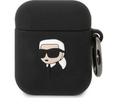 Karl Lagerfeld dėklas skirtas APPLE Airpods 1 / 2 KLA2RUNIKK (3D Sil NFT Karl) juodos spalvos
