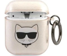 Apple AirPods ausinių dėklas Karl Lagerfeld Glitter Choupette (KLA2UCHGD) aukso spalvos