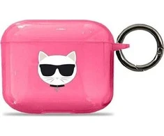 Apple AirPods 3 ausinių dėklas Karl Lagerfeld Choupette (KLA3UCHFP) rožinės spalvos