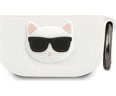 Apple AirPods 3 ausinių dėklas Karl Lagerfeld silikoninis Choupette (KLACA3SILCHWH) baltos spalvos